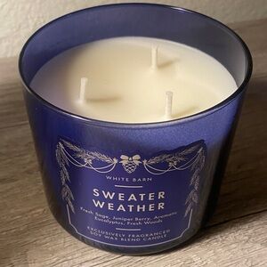 White Barn Sweater Weather Candle in Blue Jar